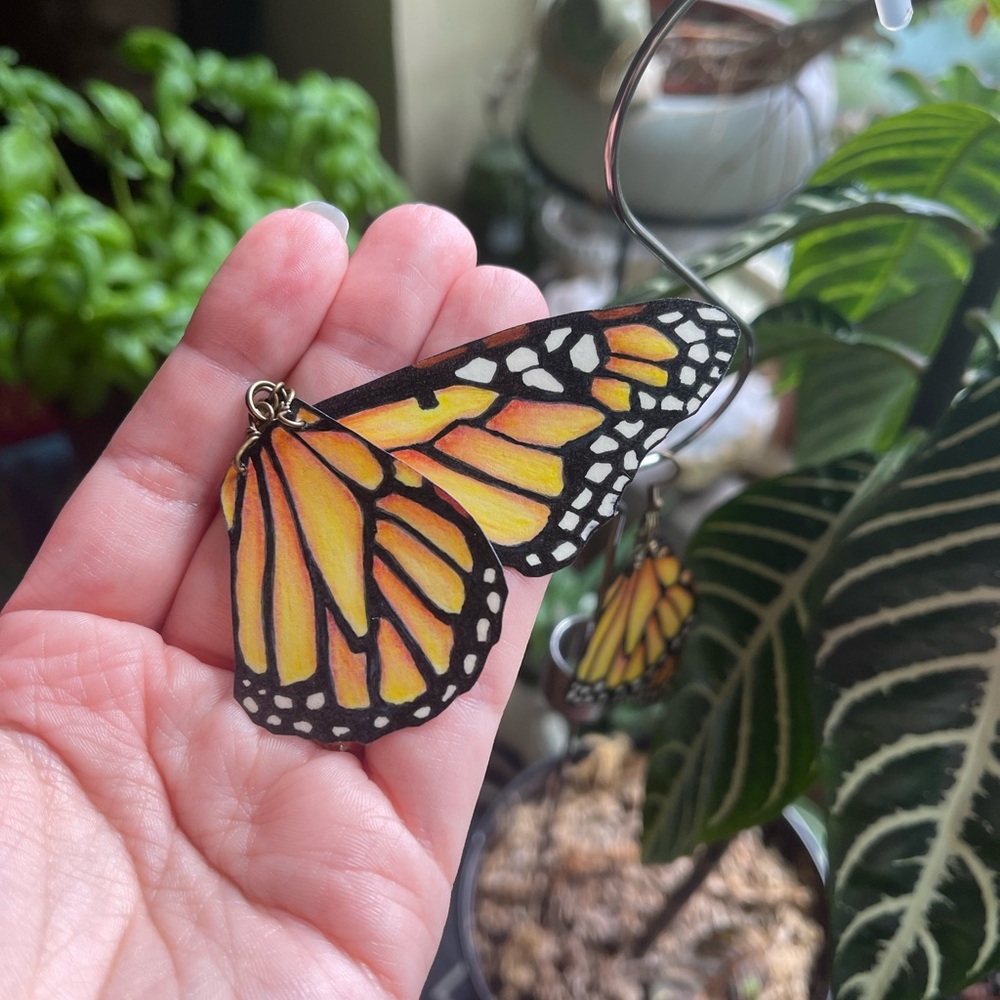 Monarch Butterfly Wing Earrings